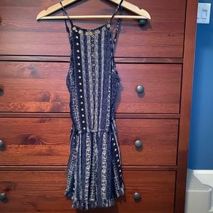 Boho style navy romper